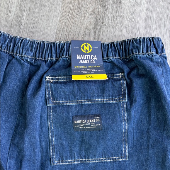 NWT Men’s Elastic Waist Denim Shorts - Picture 3 of 6